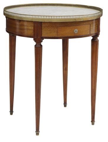 Appraisal: French Louis XVI style mahogany bouillotte table th c with