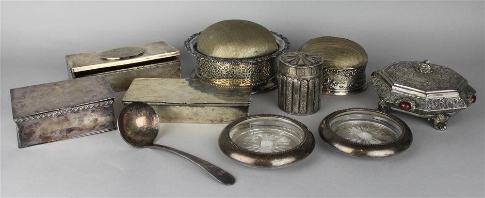 Appraisal: GROUP OF SILVER AND PLATED ITEMS INCLUDING BOXES the silver