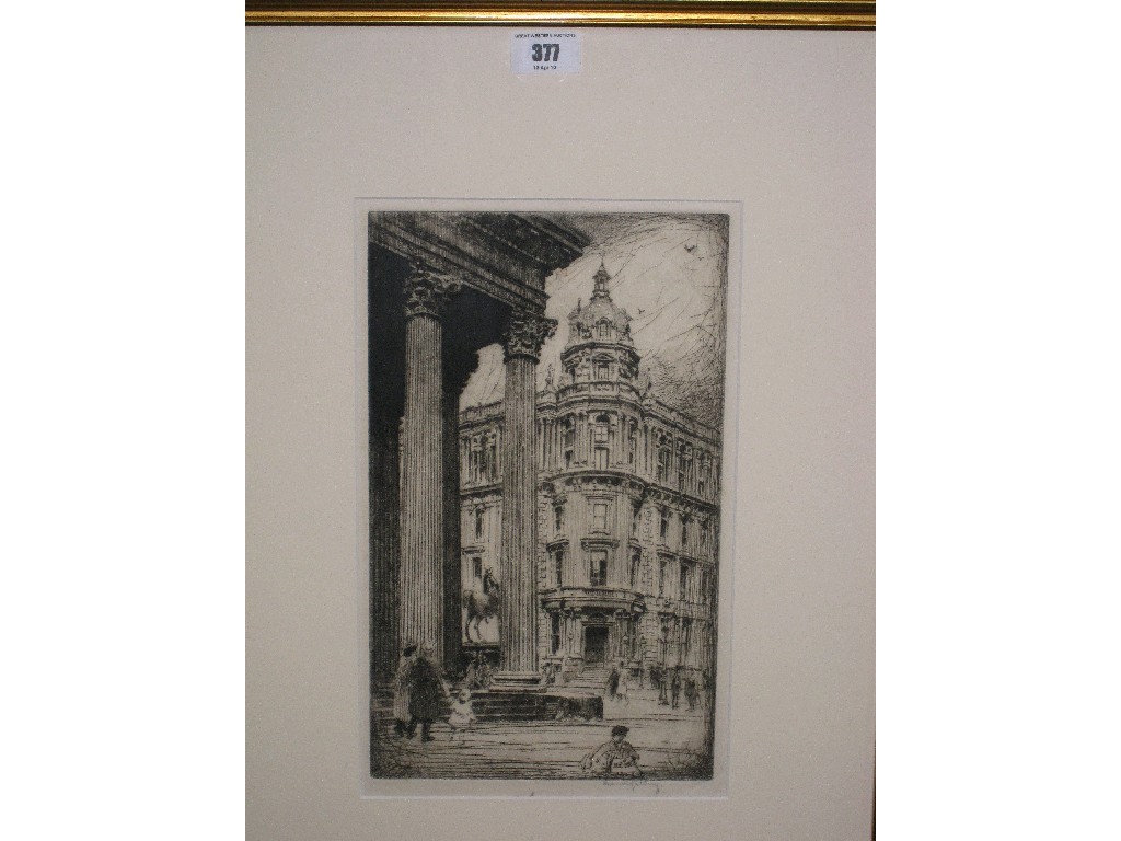 Appraisal: HAROLD STOREY etching 'From the Portilo Royal Exchange Glasgow' signed