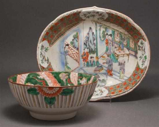 Appraisal: Chinese Export Famille Verte porcelain dish and a Japanese Famille