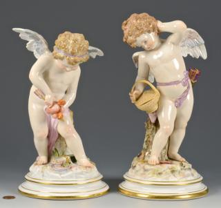 Appraisal: Pr Large Meissen Cupid Figures Pair of large porcelain German