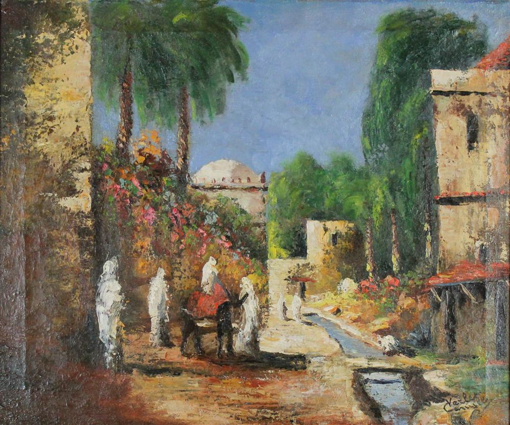 Appraisal: CAMILLE VARLET FRENCH TH CENTURY NORTH AFRICAN STREET SCENE Oil