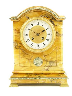 Appraisal: A late th century French Sienna marble mantel clock with