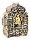 Appraisal: TIBETAN GHAU BOX - Portable Shrine in repoussed silver with