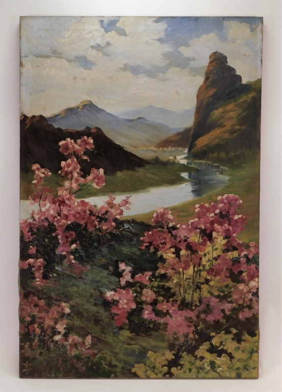 Appraisal: CHINESE IMPRESSIONIST LANDSCAPE PAINTING China Early th CenturyDepicts a shimmering