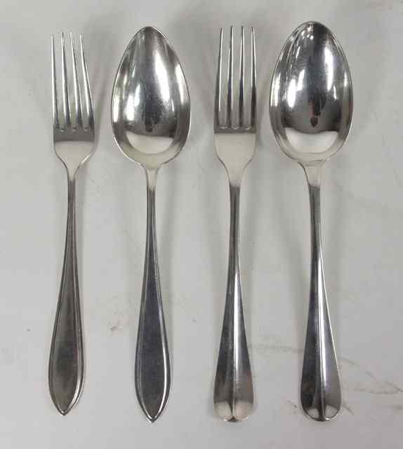 Appraisal: A Dutch silver Hanoverian pattern spoon and fork circa makers