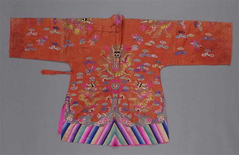 Appraisal: CHINESE GOLD METALLIC THREAD AND SILK EMBROIDERED JACKET AND A