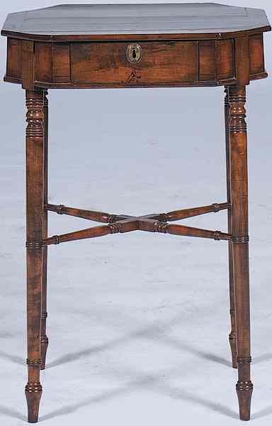 Appraisal: William IV Sewing Stand English ca - a one drawer