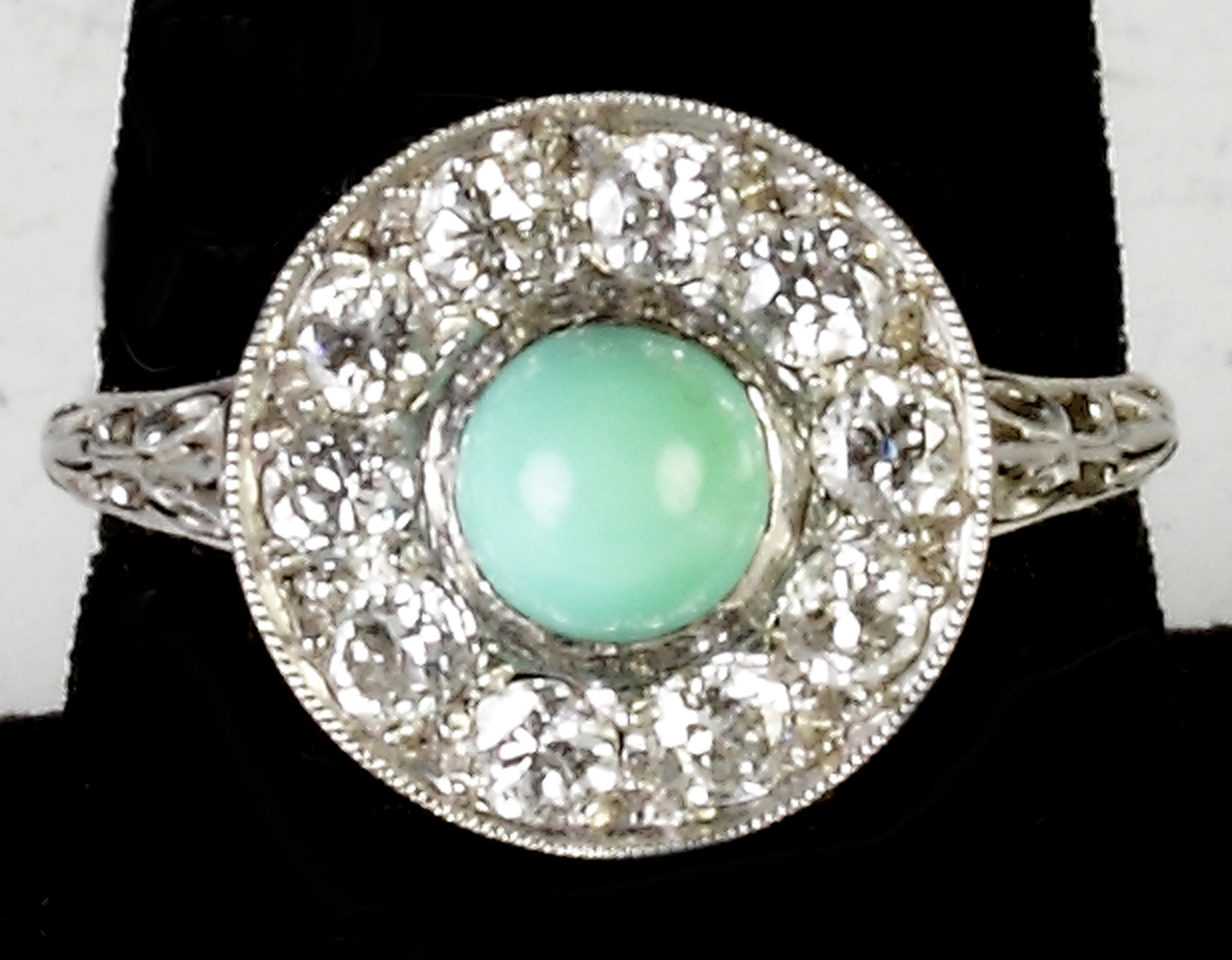 Appraisal: Vintage Turquoise Diamond Ring