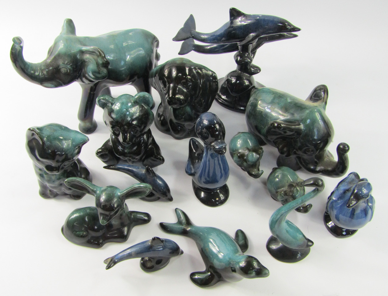 Appraisal: A collection of Blue Mountain Pottery animal figures tray