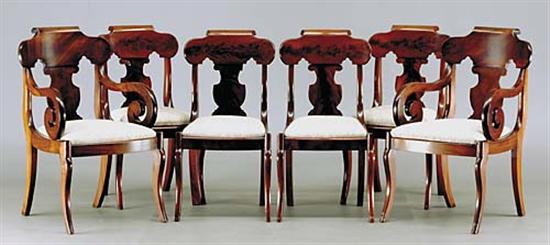 Appraisal: Victorian mahogany dining chairs set of six late th centurycomprised