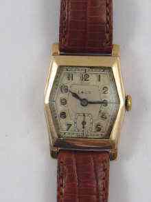 Appraisal: A ct gold gent's wrist watch by Laco hallmarked London