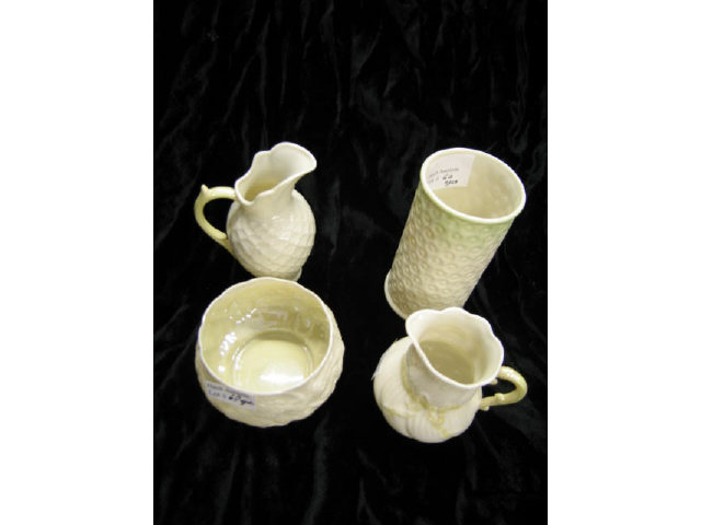 Appraisal: Pcs Irish Belleek Porcelain creamer sugar vase