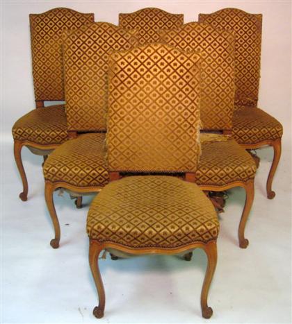 Appraisal: Six Louis XVI style side chairs The upholstered back and