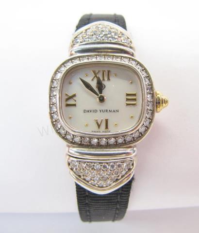 Appraisal: David Yurman K white gold and diamond Capri watch featuring