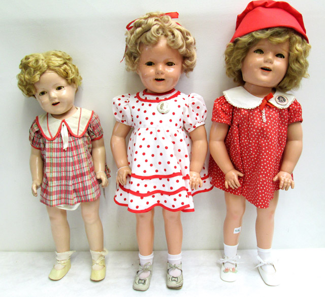 Appraisal: GROUP OF THREE COMPOSITION SHIRLEY TEMPLE DOLLS by Ideal All