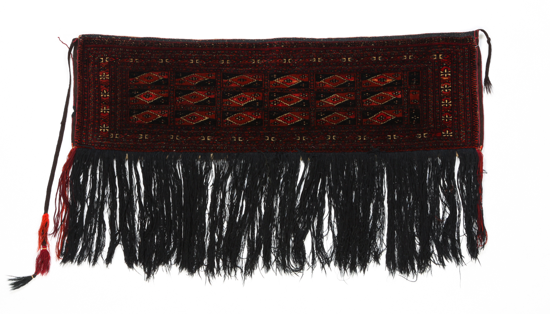 Appraisal: TURKMEN MAFRASH Nineteenth century Multiple borders with black fringe and