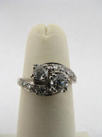 Appraisal: Lady's k WG European Cut Diamond Bypass Ring