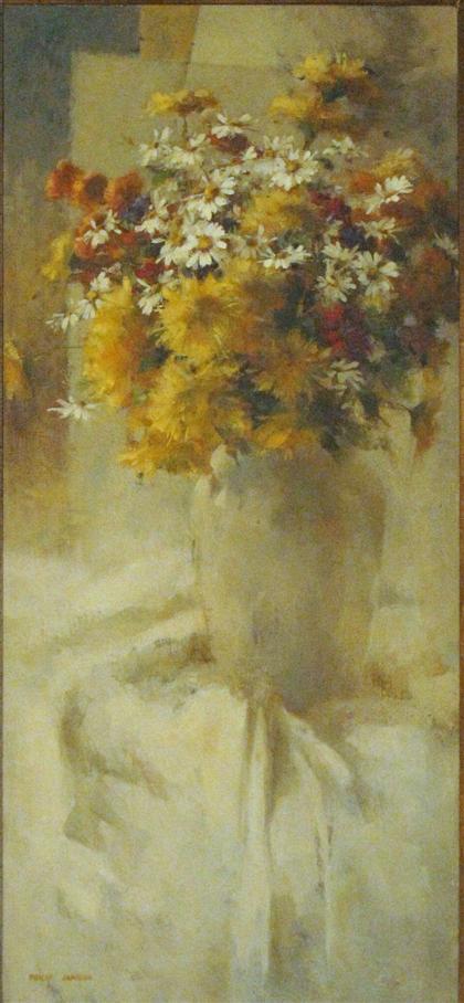 Appraisal: PHILIP DUANE JAMISON JR american b VASE OF WILDFLOWERS Signed