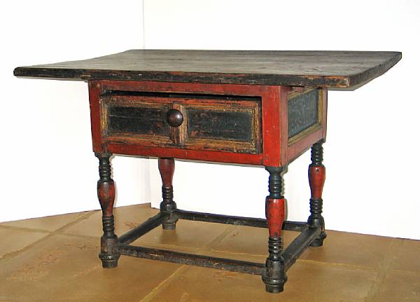 Appraisal: A Spanish Baroque style polychrome painted table height in width