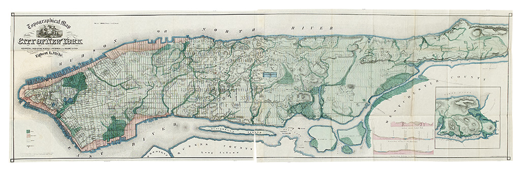 Appraisal: VIELE'S WATER MAP NEW YORK CITY Viel Egbert Topographical Map