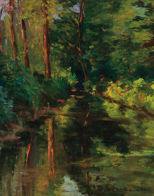 Appraisal: JOHN LESLIE BRECK American - The River Epte Giverny oil