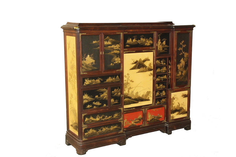 Appraisal: PARISIAN JAPONISM CABINET - French Belle Epoch Rosewood Collector's Cabinet