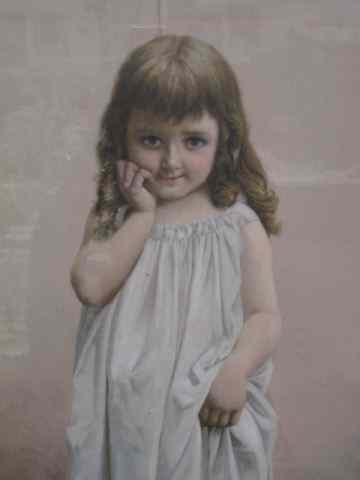 Appraisal: Victorian Framed Lithograph of Young Girl ''Good Morning'' image area