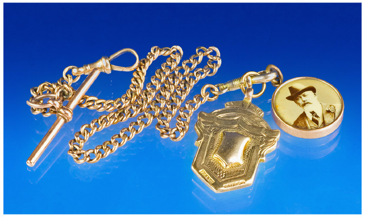 Appraisal: ct Gold Albert Chain Inch Albert Chain With Fob Commemorative