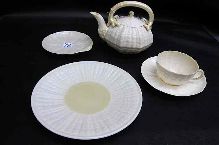 Appraisal: PIECE SET IRISH BELLEEK DESSERT SET in the ''Tradacna'' pattern