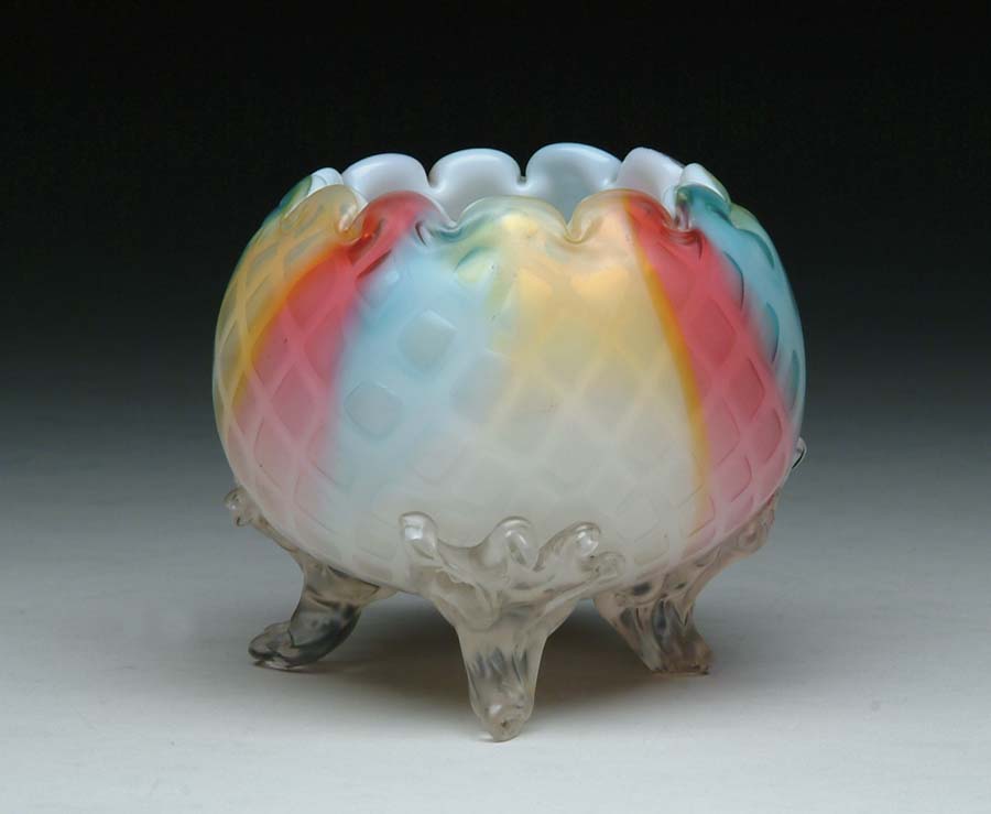 Appraisal: RAINBOW MOP SATIN ROSE BOWL D Q pattern with three