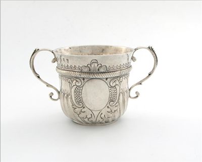 Appraisal: A George I silver two-handled porringer possibly by Matthew Lofthouse