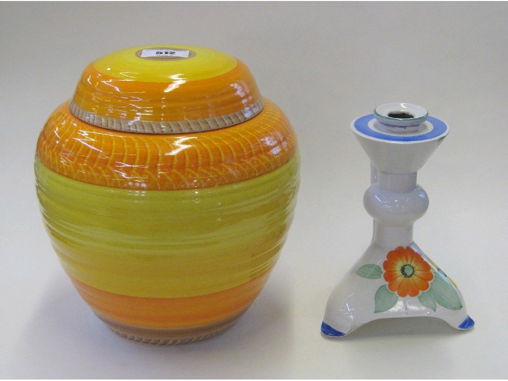 Appraisal: Shelley ginger jar and lid with branded orange and yellow