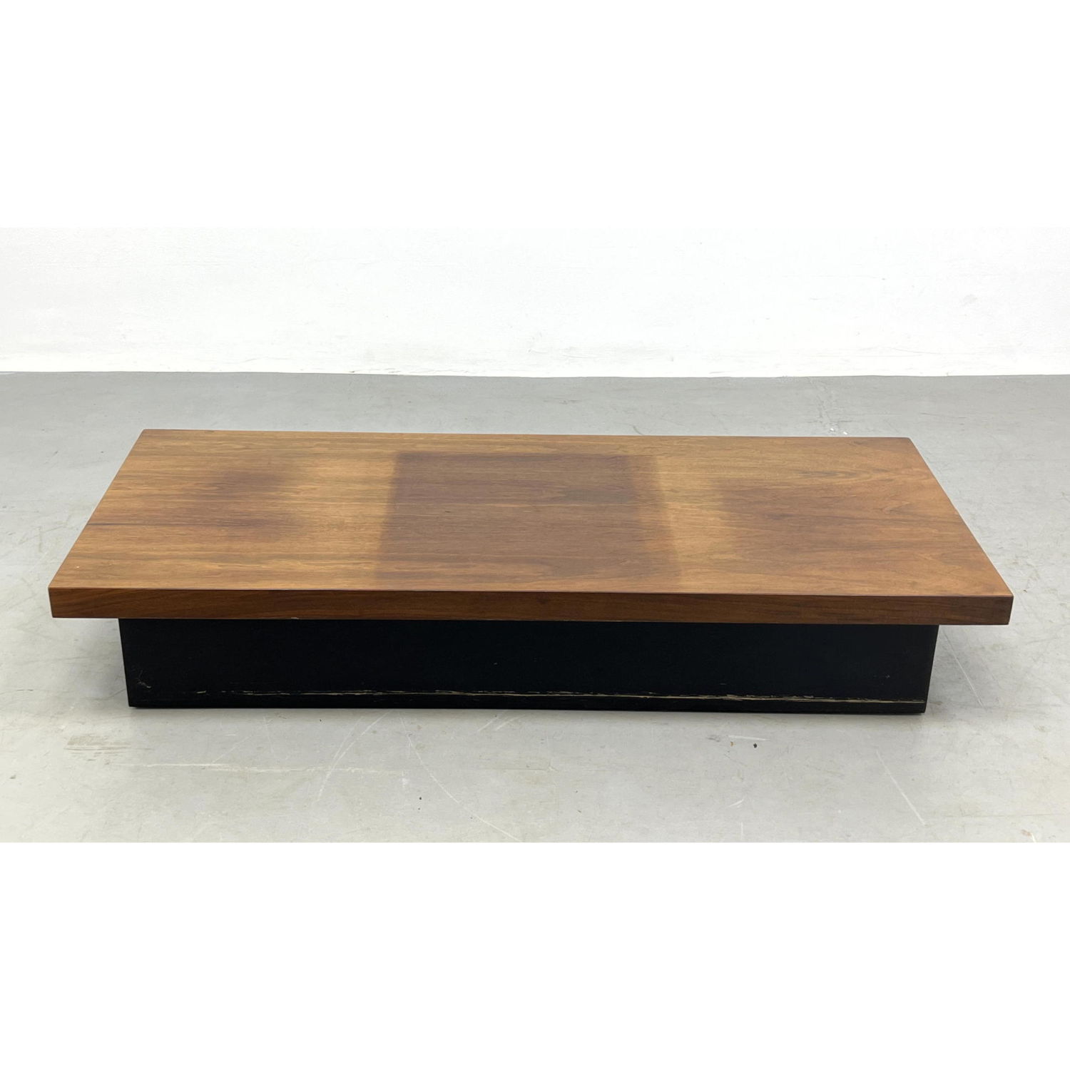 Appraisal: Thayer Coggin Walnut Low Coffee Table Cabinet Base Dimensions H