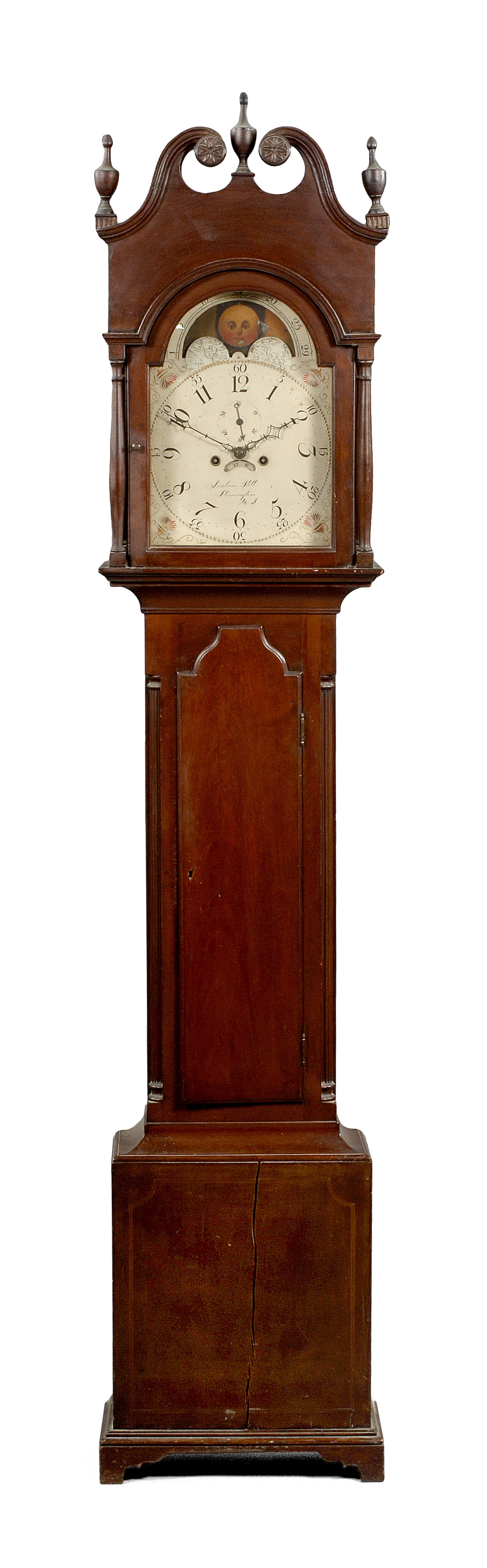 Appraisal: AMERICAN FEDERAL INLAID CHERRY TALL CASE CLOCK WORKS BY JOAKIM