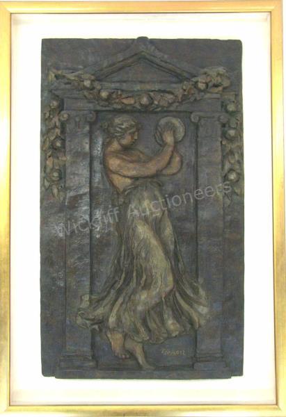 Appraisal: Bronze Renoir Plaque recast Woman with Tambourine III Pierre Auguste