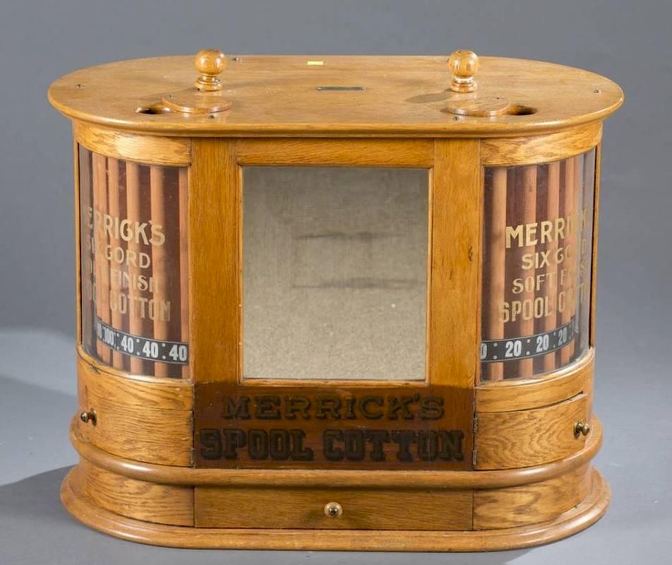 Appraisal: Merrick's six cord spool cotton cabinet A Merrick's double spool