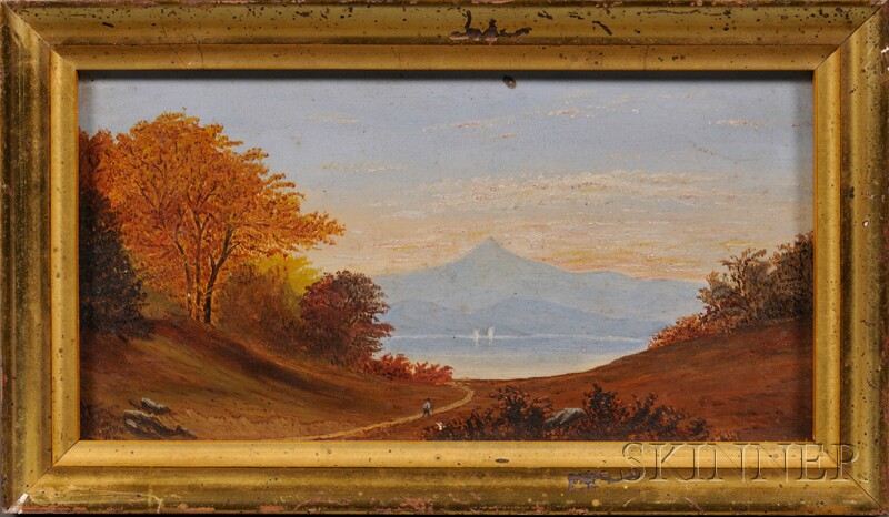 Appraisal: American School th Century Autumn View of Mt Chocura in