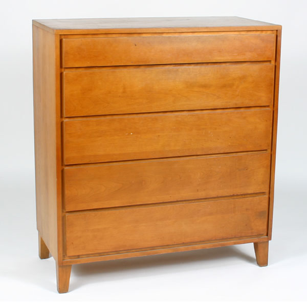 Appraisal: Russell Wright Conant Ball maple -Drawer dresser H x W