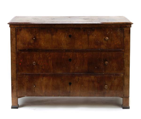 Appraisal: A Louis Philippe walnut chest of drawers height in width