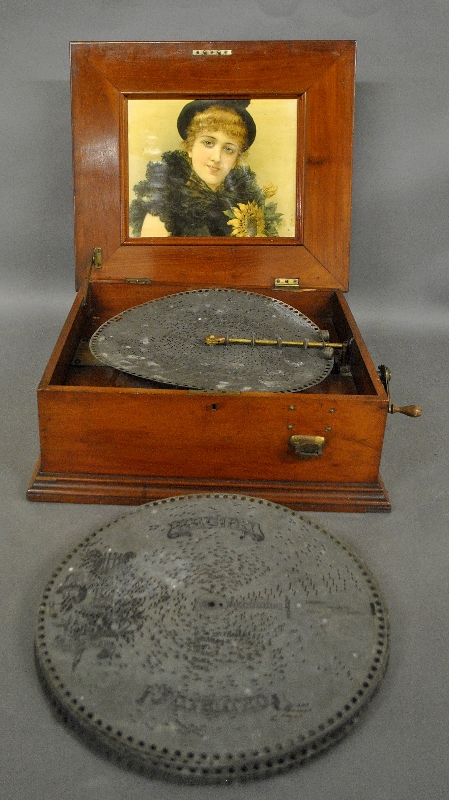 Appraisal: - Cherry cased coin-operated music box probably by Regina with