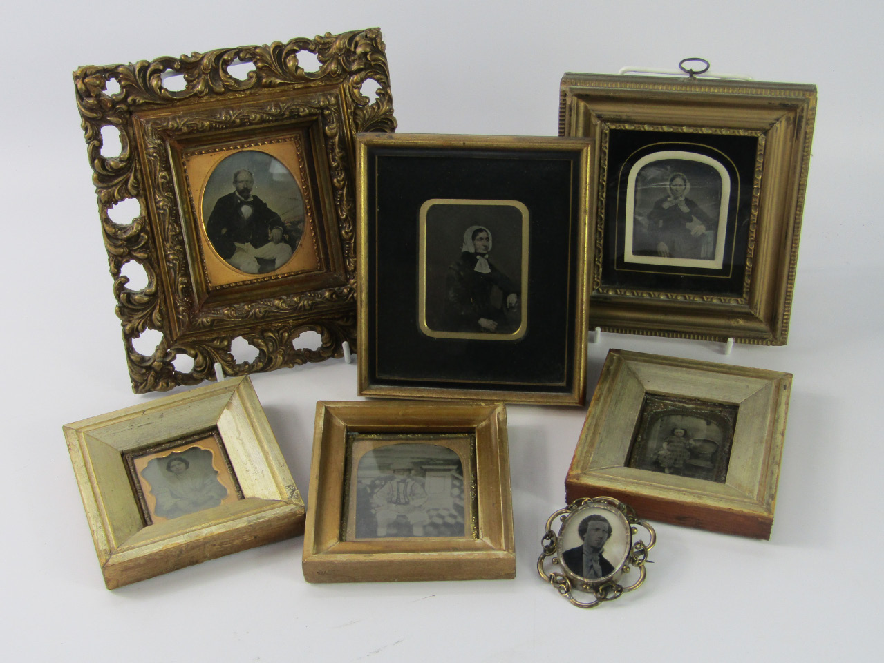 Appraisal: Six framed Victorian daguerreotype and other portrait photographs and a