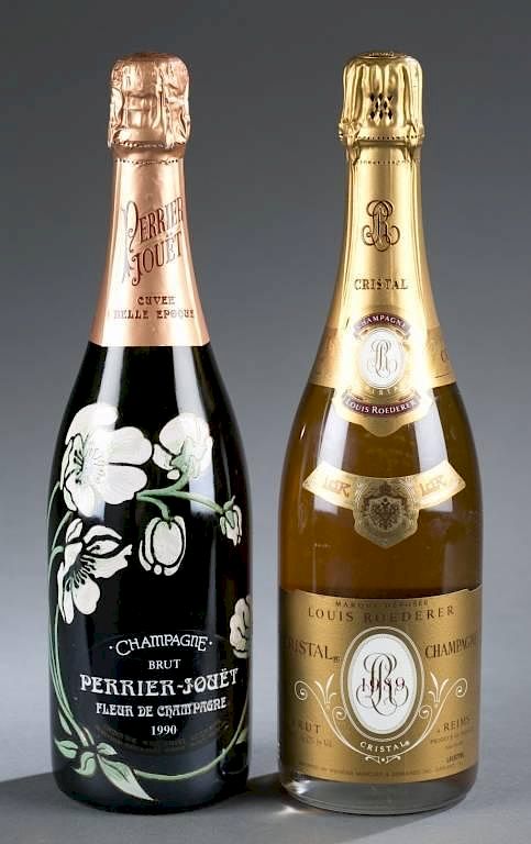 Appraisal: Champagne Louis Roederer Perrier-jouet A pair of Louis Roederer Cristal