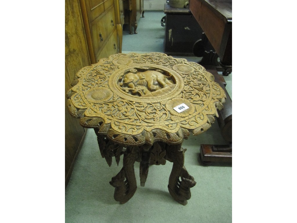 Appraisal: Eastern carved wood elephant occasional table