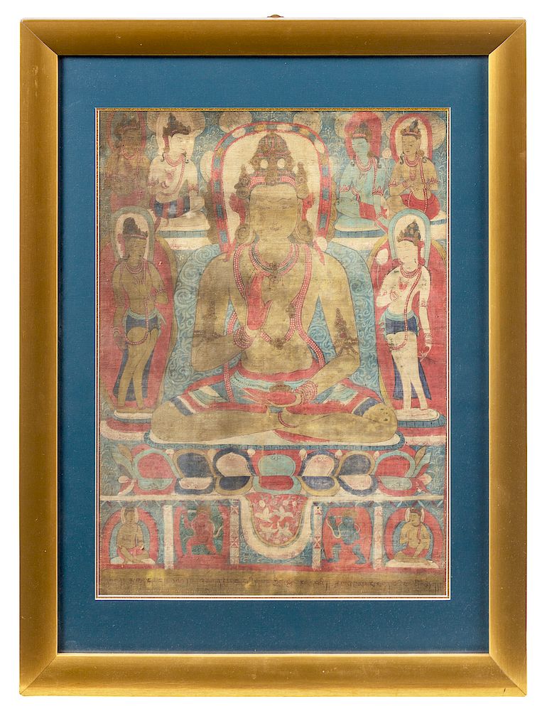 Appraisal: A Tibetan Thangka Image x in x cm A Tibetan