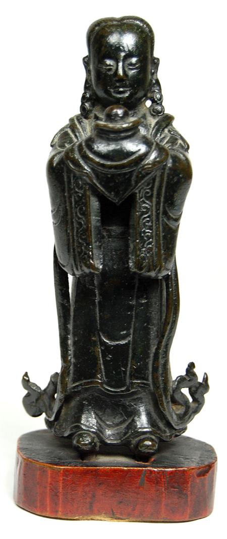 Appraisal: A th th century Chinese bronze figure of a lady