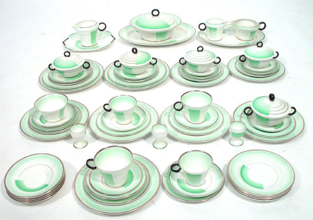 Appraisal: Art Deco Shelley bone china tea dinner service the bodies