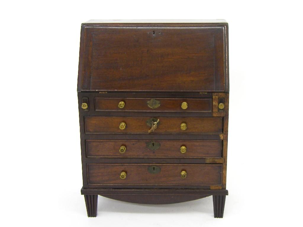 Appraisal: Miniature mahogany apprentice bureau in the Georgian style the fall-front