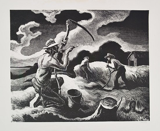 Appraisal: THOMAS HART BENTON Island Hay Lithograph x mm x inches