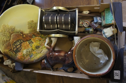 Appraisal: A collection of pottery to include Shire horse and wood